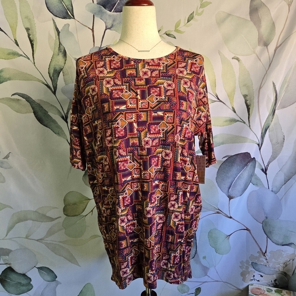 LuLaRoe Tops - LULAROE | Irma Tunic In Hot Geometric Print Sz XXS